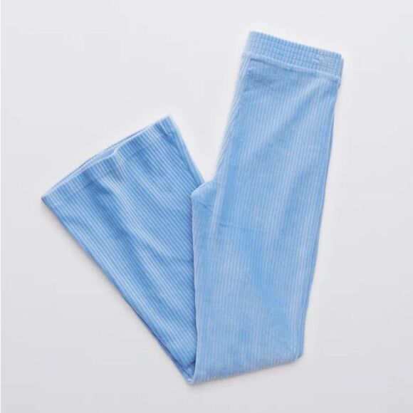 NWT Aerie Groove-On Velour High Waisted Flare ribbed Pant size small - Picture 3 of 13
